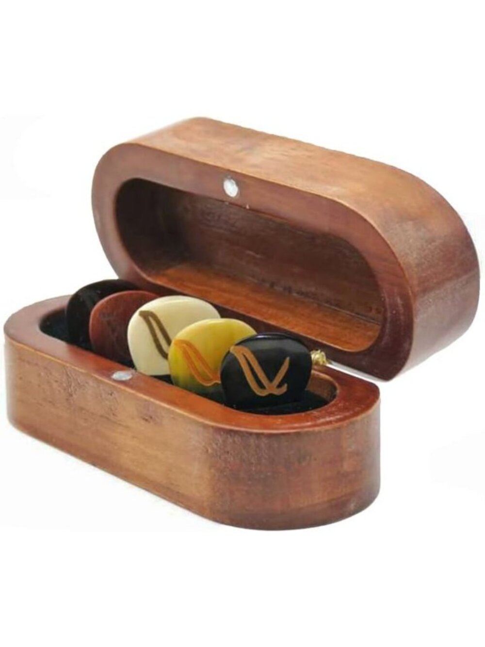 Handcrafted Anatomical Guitar Pick - Bone, Horn, Wood & Coconut Design